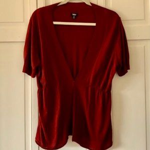 Mossimo Burgundy Cardigan Sweater with Gathered Waist - size XXL